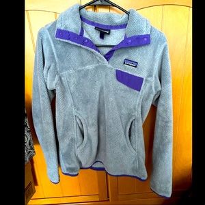 Grey and Purple Patagonia Sweater Size Small